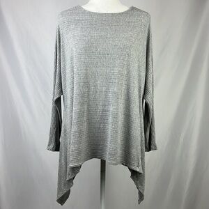 1. State Heritage Bloom Heather Grey Knot Twist Back Ribbed Lounge Top